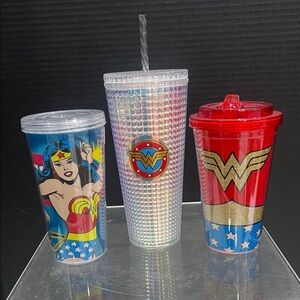 Superhero Party Tumbler Set - Red, Blue, Silver